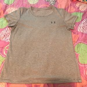 black and white thin striped under armour shirt